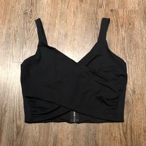 NWT Bebe cross front crop top - M - Black